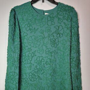 Talbots Teal Beaded Top